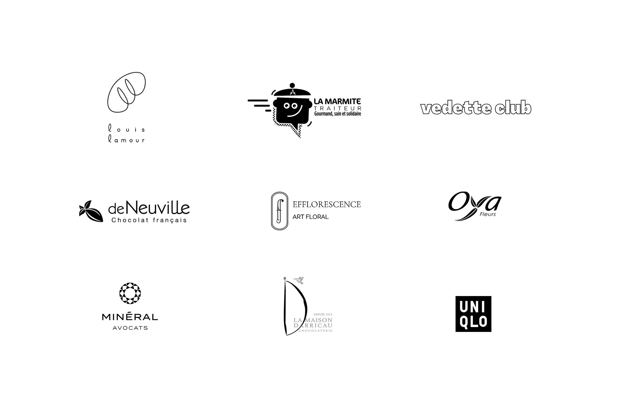 Clients qui nous fon confiance, Bouloulam, la marmite, vedette, oya, Uniqlo, efflorescence, darricau, deNeuville.